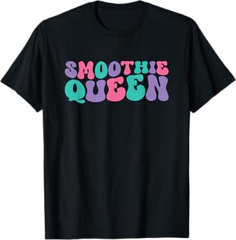 Smoothie Queen Womens Smoothies Retro Vintage Wavy Groovy T-Shirt
