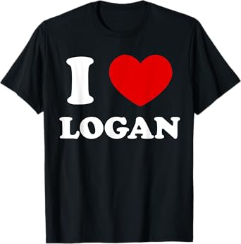 I Love Logan I Heart Logan Funny Logan T-Shirt