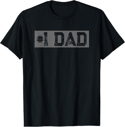 Mens Vintage #1 Dad - Father Daddy Novelty T-Shirt