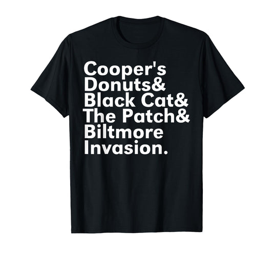 Cooper's Donuts & Black Cat & The Patch T-Shirt for Men Women
