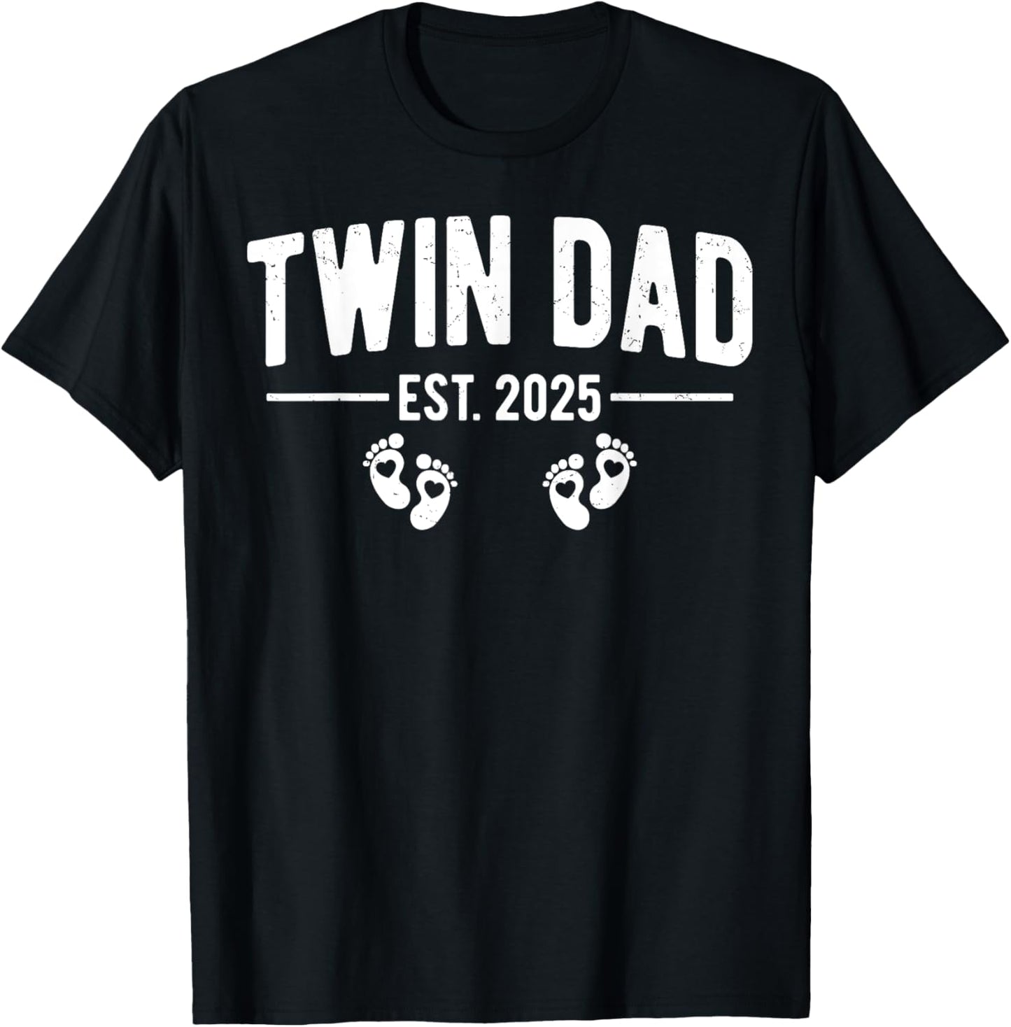 Mens Twin Dad Est. 2025 Father of Twins New Daddy Father's Day T-Shirt