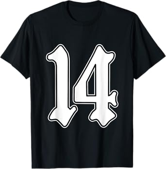 #14 White Number 14 Latino Sports Fan Team Cholo Easy T-Shirt