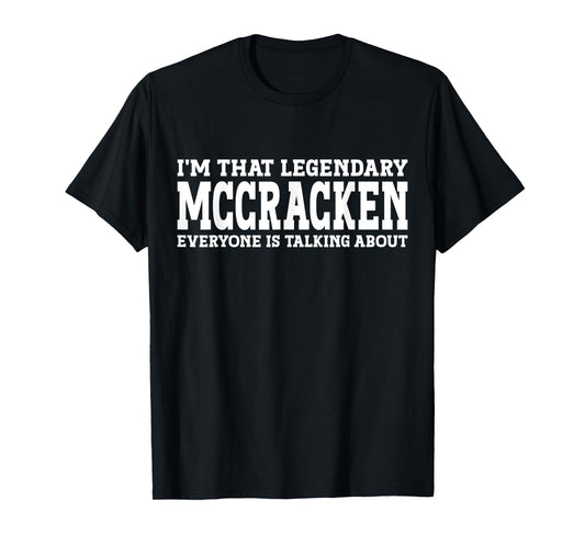 Mccracken Surname Funny Team Family Last Name Mccracken T-Shirt