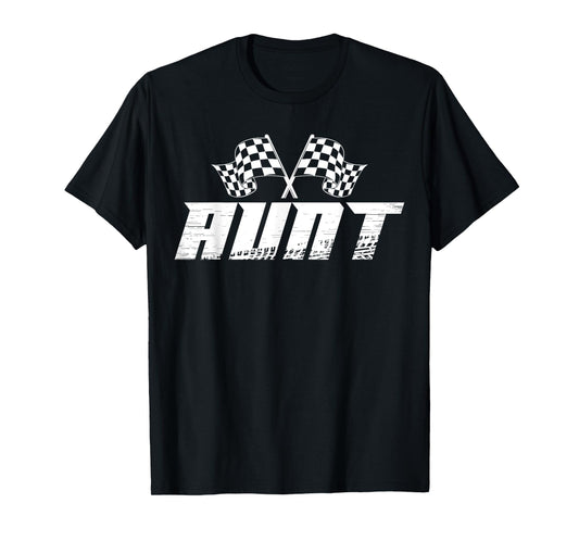 Aunt Pit Crew Family Racing Birthday Race Car T-Shirt