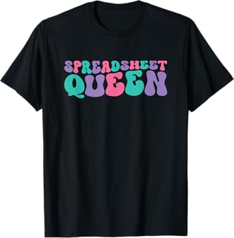 Spreadsheet Queen Womens Spreadsheets Retro Vintage Groovy T-Shirt