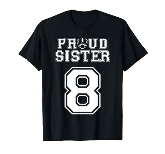 Custom Proud Football Sister Number 8 Personalized Women T-Shirt