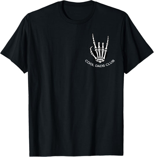 Cool Dads Club Skeleton Rock Pocket Fathers Day Rocker Hand T-Shirt