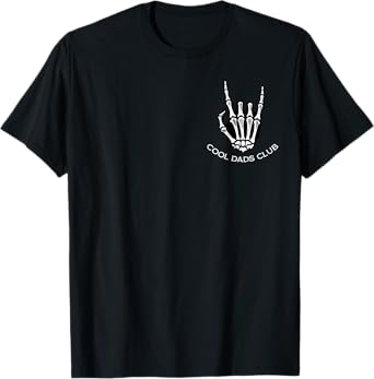 Cool Dads Club Skeleton Rock Pocket Fathers Day Rocker Hand T-Shirt