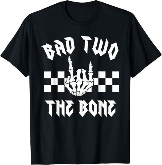 Bad Two The Bone Party Decorations Boy Girl 2nd Birthday T-Shirt
