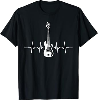 Cool Bass Guitar Heartbeat Design For Bass Player Men Women T-Shirt