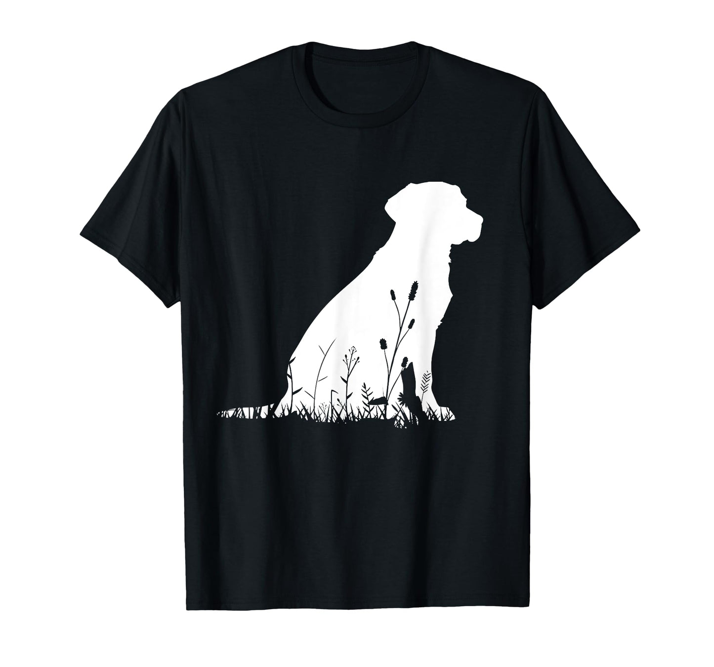 Labrador Retriever Wildflower Silhouette Labrador Dog Mom T-Shirt for Men Women Girls Kids
