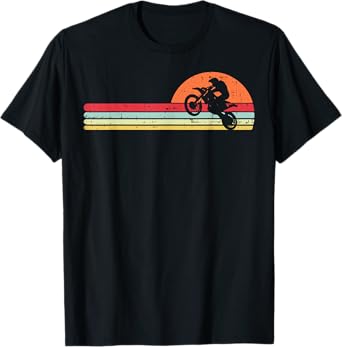 Dirt Bike Motocross Sunset Retro Track Racing Riding Gift T-Shirt