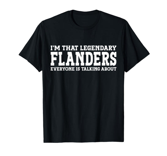 Flanders Surname Funny Team Family Last Name Flanders T-Shirt