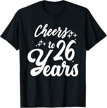 Cheers to 26 Years 26th Wedding Anniversary Couple Party T-Shirt