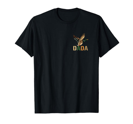 Pocket Dada Duck Hunting One Lucky 1St Birthday Family T-Shirt