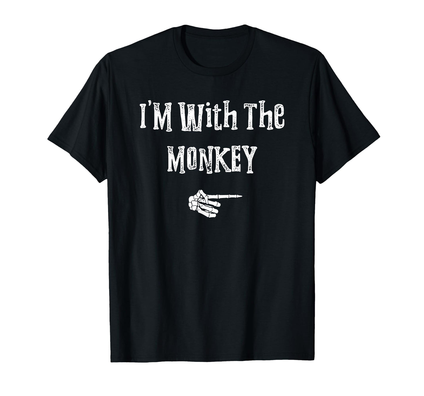 I'm With Monkey Halloween Costume Funny Couples Matching T-Shirt