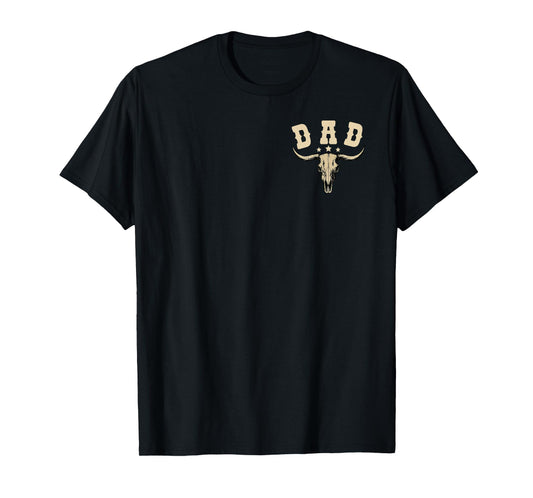 Dad Skull Second Birthday Boy Western Rodeo Family Matching T-Shirt