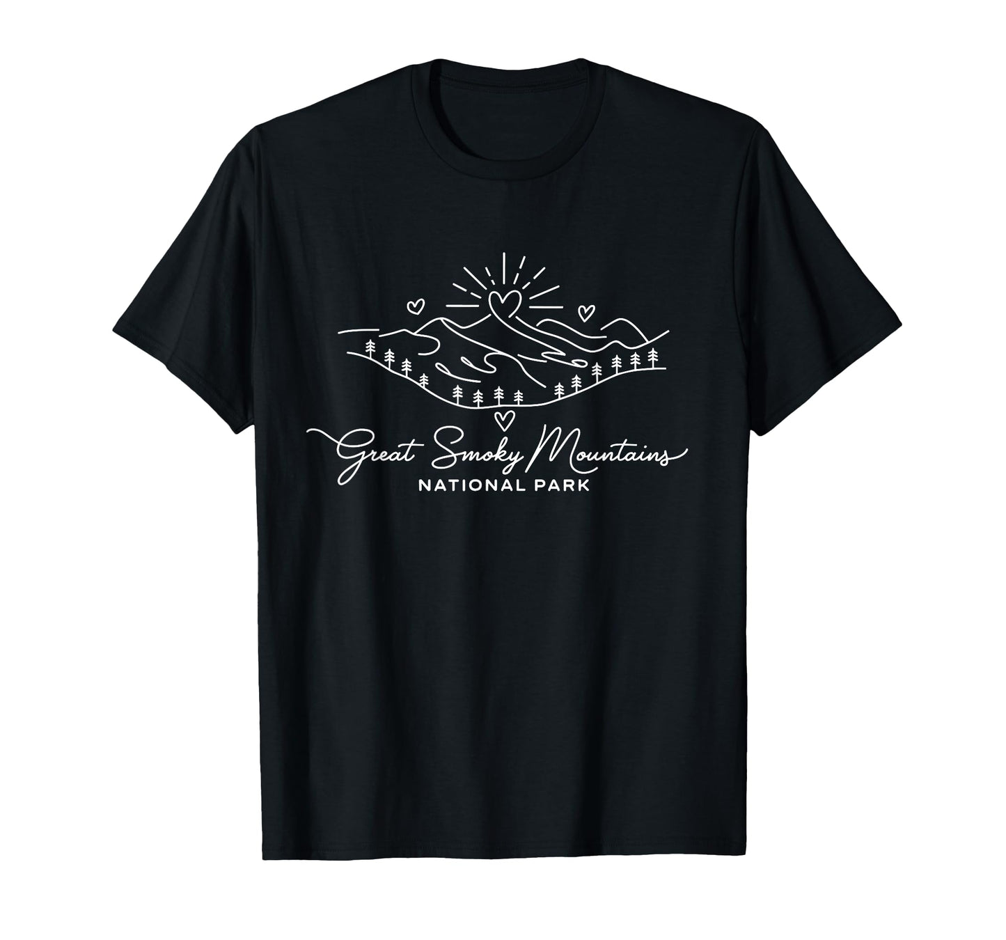 Great Smoky Mountains Signature Heart Art - US National Park T-Shirt