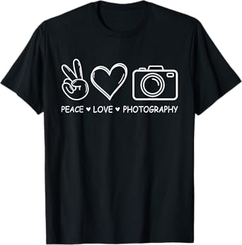 Photographer Photo Harmony - Peace Love Photography T-Shirt
