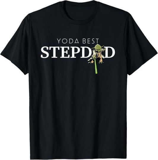 Star Wars Yoda Lightsaber Best Stepdad Birthday Father's Day T-Shirt
