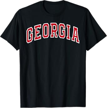 Georgia GA Vintage Sports Design Red Text Design Men Gifts T-Shirt