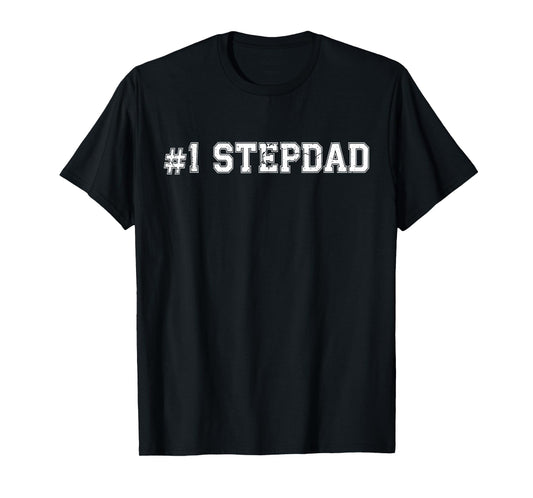 #1 StepDad Number One Stepfather Father's Day Vintage Sports T-Shirt
