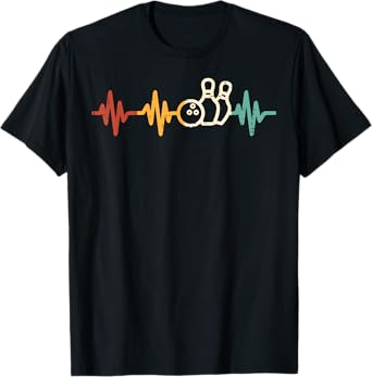 Bowling Heartbeat Retro Bowler Team Player Men Women Kids T-Shirt