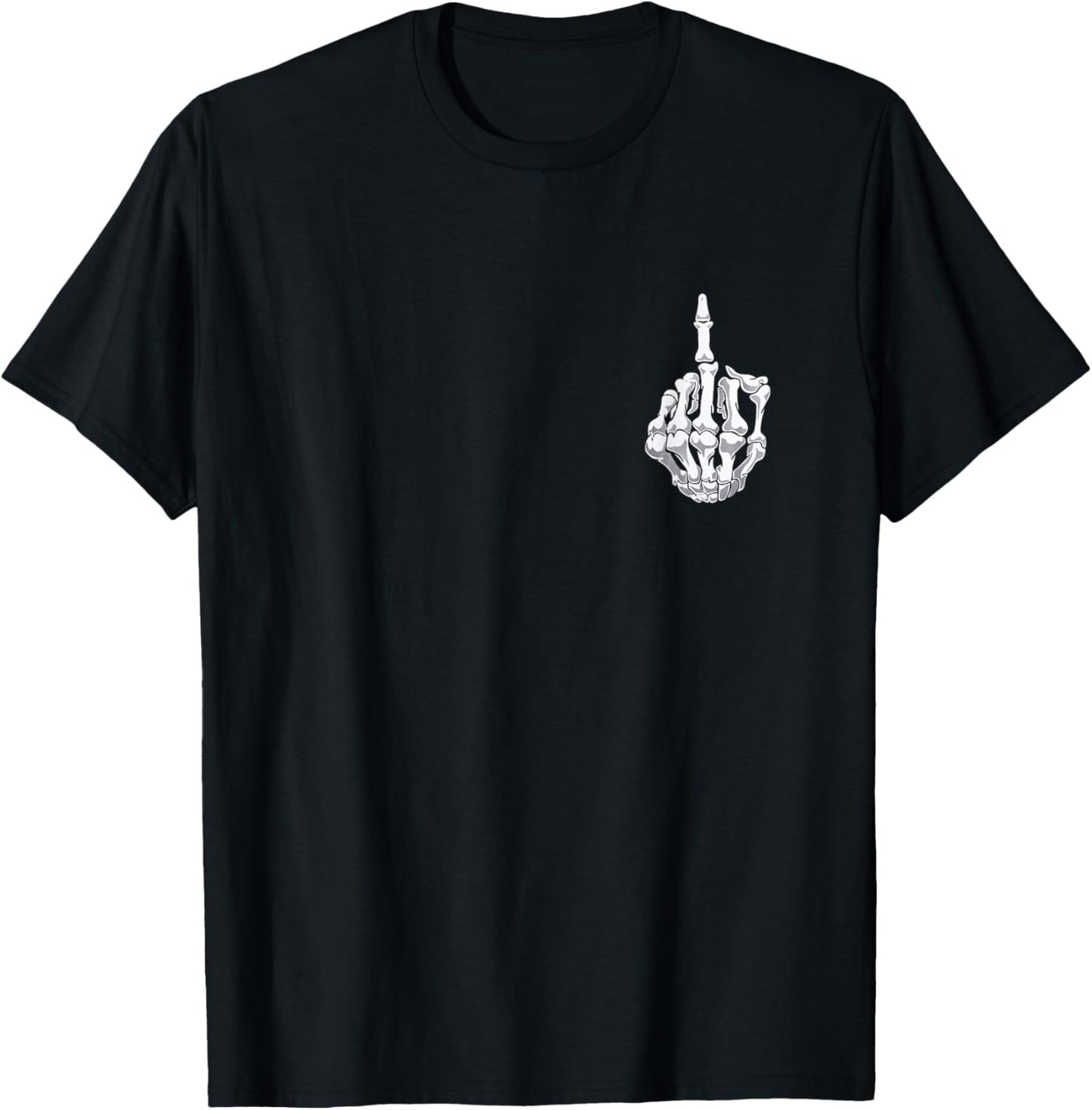 Funny Halloween Middle Finger Skeleton Hand Skull Adult Gift T-Shirt