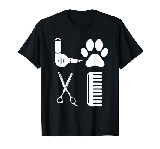 Cool Dog Groomer Art For Men Women Dog Grooming Pet Groomer T-Shirt