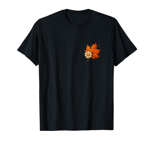 Autumn Leaf Flower Fall Season Cozy Vibes Thanksgiving Day T-Shirt