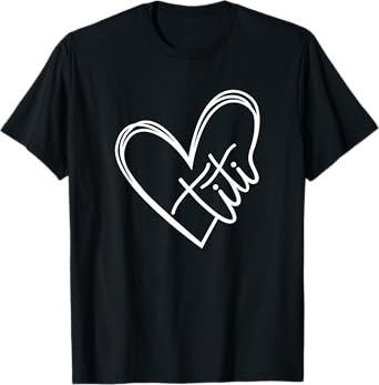 Titi Heart Minimalist Auntie Best Aunt Ever Gift T-Shirt