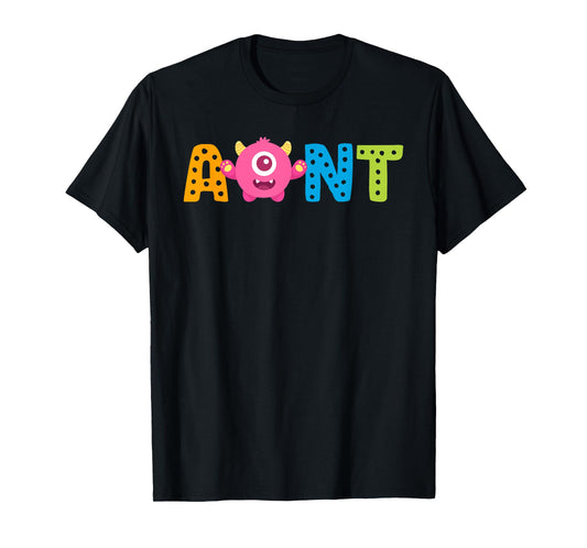 Aunt of the Birthday Monster 1st Birthday Family T-Shirt
