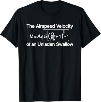 Airspeed Velocity Of An Unladen Swallow T-Shirt T-Shirt