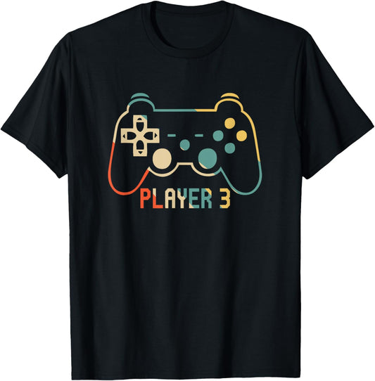 Matching Gamer tee for Dad, Mom & kids Player 1,2,3 T-Shirt