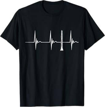 Clarinet Heartbeat EKG Pulseline Woodwinds Clarinetist T-Shirt