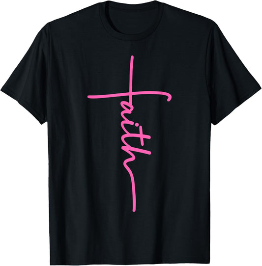 Christian Faith Cross Hot Pink Believers Christians Gift T-Shirt