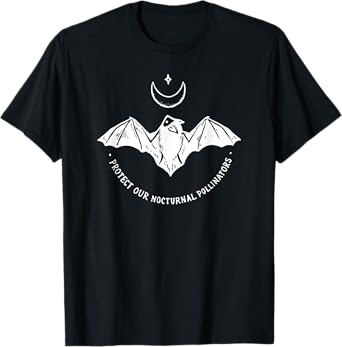Protect Our Nocturnal Polalinators Bat with Moon Halloween T-Shirt