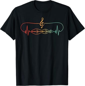 Dulcimer Heartbeat String Instrument Appalachian Music T-Shirt
