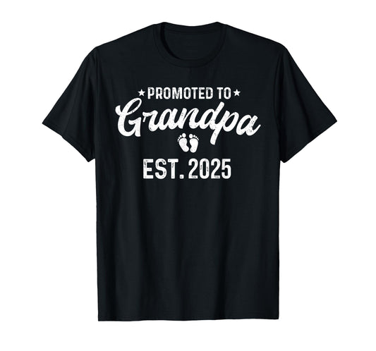 Promoted To Grandpa 2025 Funny Pregnancy Grandfather Loading T-Shirt