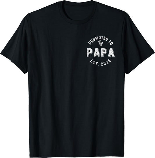 Promoted To Papa Est. 2025 First Time Grandpa T-Shirt