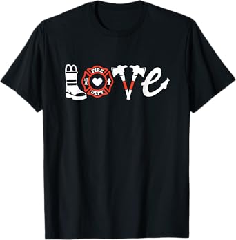 Firefighter Shirt- Love Firefighter Tee, Firefighter Gift T-Shirt