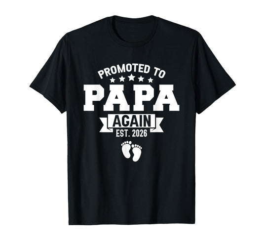 Promoted To Papa Again 2026 Gender Reveal Soon To Be Daddy T-Shirt