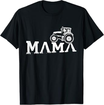 teestatic Women's Farm Themed Tractor MAMA Artwork Crew Neck T-Shirt - Black, X-Small
