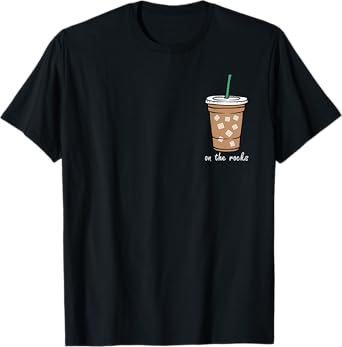 On The Retro Rocks Iced Coffee Summer Drinking Pocket T-Shirt