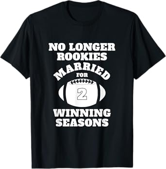 2nd Wedding Anniversary Gift Football Him Husband Her T-Shirt