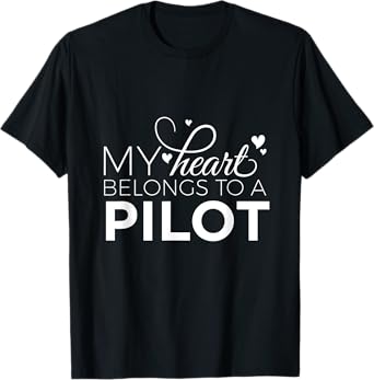 Mens Pilot Wife Shirt- My Heart Belongs to a Pilot, Pilot Gift 3XL Navy