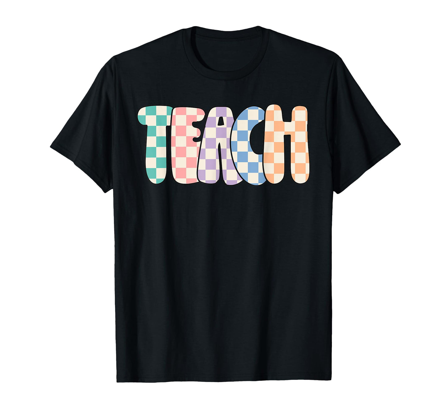 Teach Teacher Checkered Back To School First Day Of School T-Shirt