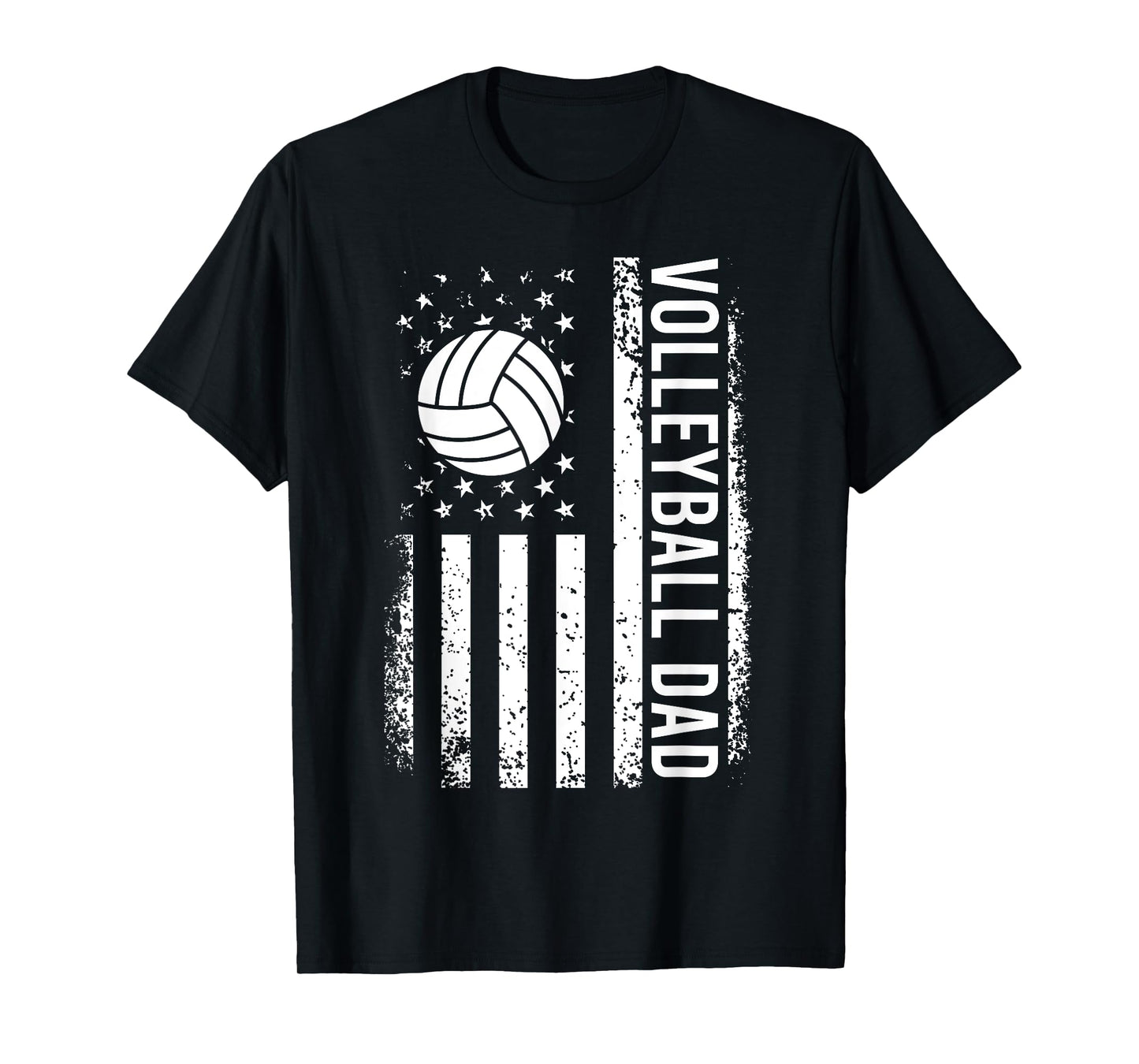 Vintage Volleyball Dad USA Flag Retro Fathers Day Daddy Papa T-Shirt