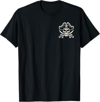 Pirate Skull Crossed Swords Bold Nautical Minimalist T-Shirt