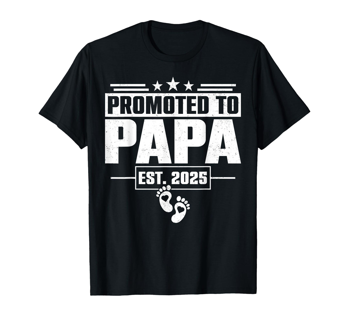 Retro Promoted To Papa Est. 2025 New Grandpa Fathers Day Men T-Shirt